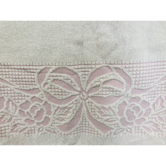 Set 2 Vintage Fieldcrest Bath Towels Pink Flowers Howard Kaplan's French Country - Picture 12 of 16